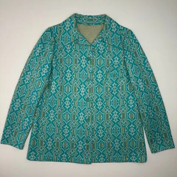 Vintage 1960’s Textured Polyester Double Knit Jacket with Buttons - Hand Sewn