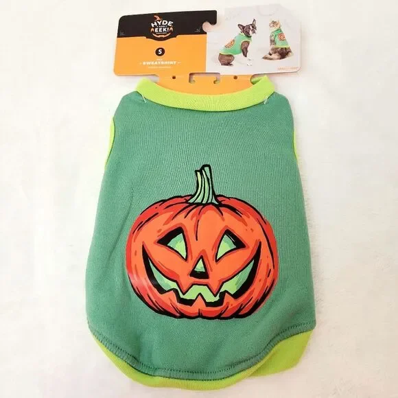 Hyde & Eek Halloween Pumpkin Pet Sweatshirt Dog or Cat Small New OOS