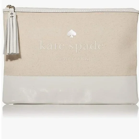 kate spade new york – ash street logo large tassel clutch NATURAL / One Size