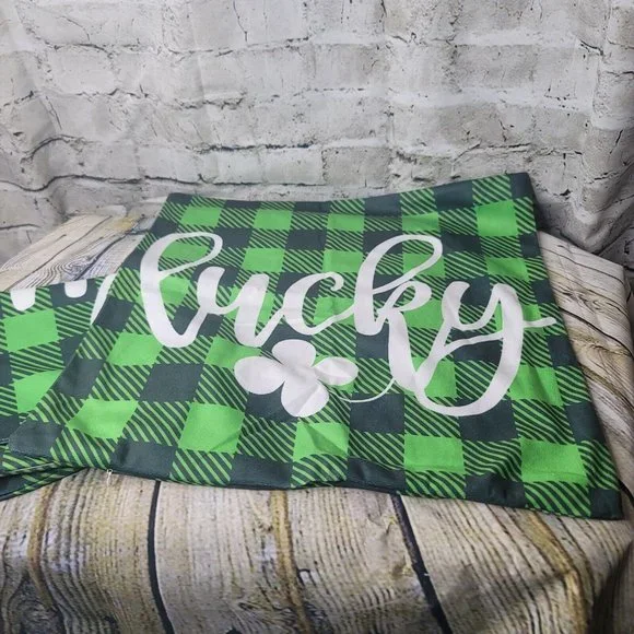 2 St Patricks Day Green Lucky Cases Throw Pillow Cover Home Cushion Sofa 4 Leaf