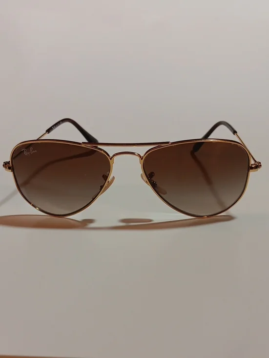 Ray-Ban Gold Frame Aviator Sunglasses with Brown Lenses