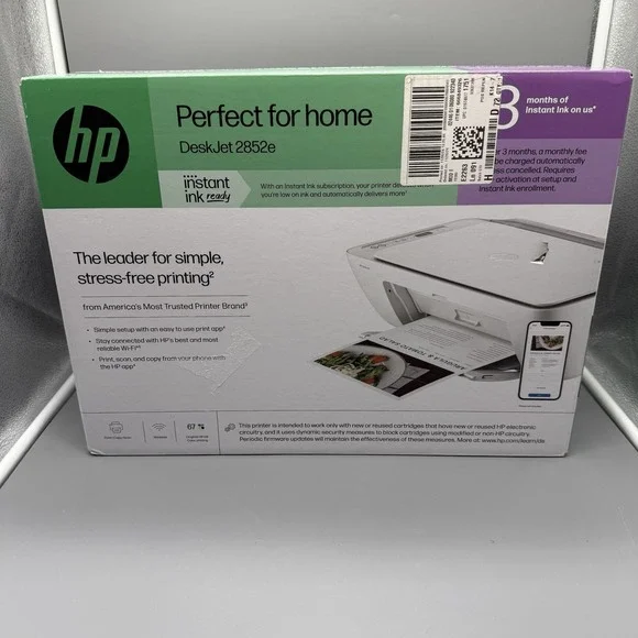 HP DeskJet 2852e Wireless All-in-One Color Inkjet Printer Scanner Copier SEALED