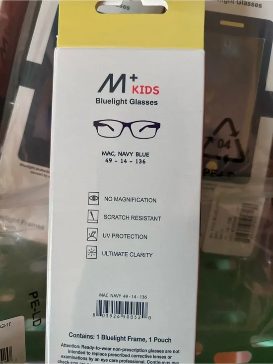 NIB! M+  Kids Bluelight Glasses - Navy Blue bundle of 6!