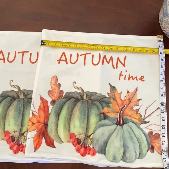 2 Pumpkin Printed Pillowcase without Pillow Core  Soft & Comfortable Decorative