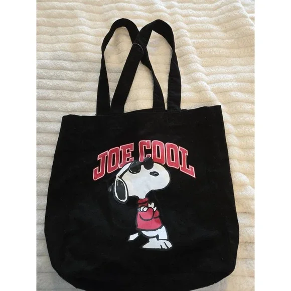 Snoopy Joe Cool Peanuts Woodstock Bag Tote Purse Black Red White Sunglasses NWOT