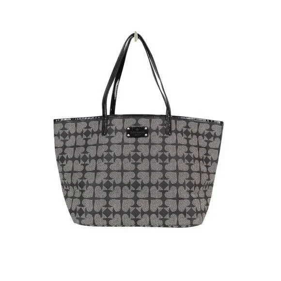 Kate Spade Ace of Spades Harmony Pebbled Coated Canvas Black Large Tote Bag