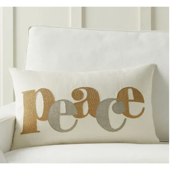 Pottery Barn Winter Peace Lumbar Pillow Cover