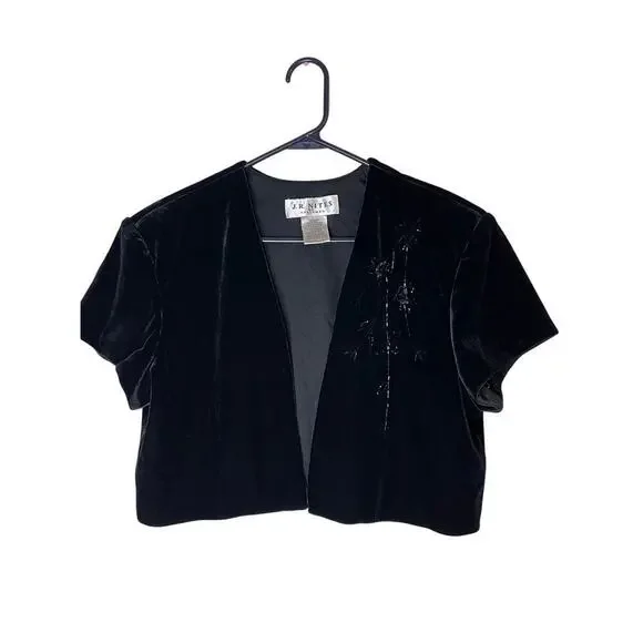 Vintage J. R. Nites by Caliendo Black Velvet Women's Top