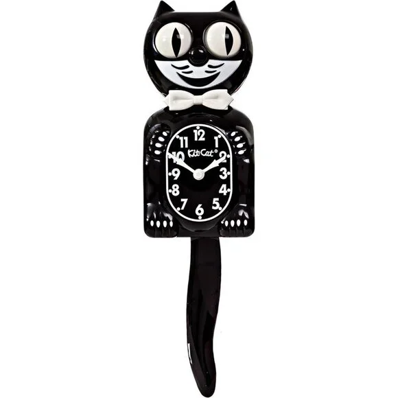 Kit Cat Klock Gentlemen The Original Retro Plastic Classic Black Clock