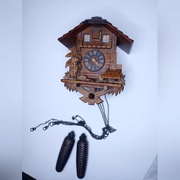 Cookoo Clock Collectable Rustic Brown Cuckoo Clock Made In Germany