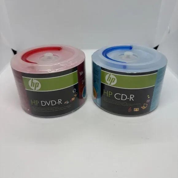 50 HP Blank 16X DVD-R DVDR Recordable Disks Plus 50 CD-R Media NEW SEALED