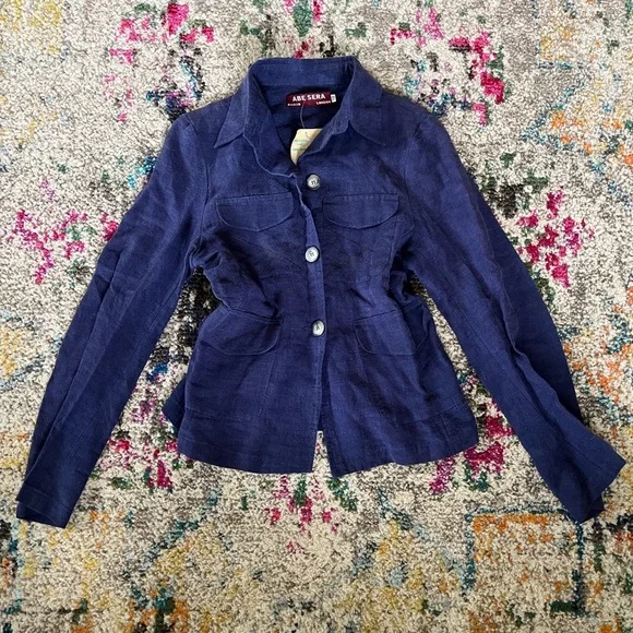 NEW DEADSTOCK VINTAGE ABE SERA LINEN SHACKET SHIRT JACKET