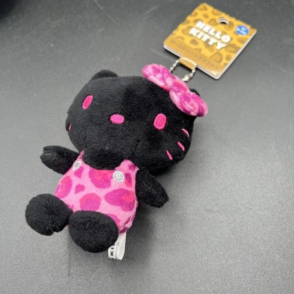 New K Company Hello Kitty Leopard Print Ball Chain Mascot Black KTH-BM-BK