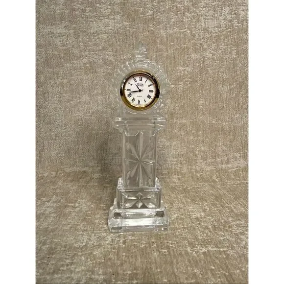 Crystal Legends by Godinger Grandfather Desktop Mantel Quartz Clock Clear 7