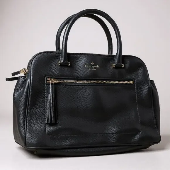 Kate Spade Chester Street Kalen Satchel Black Pebble‎ Leather Medium Bag