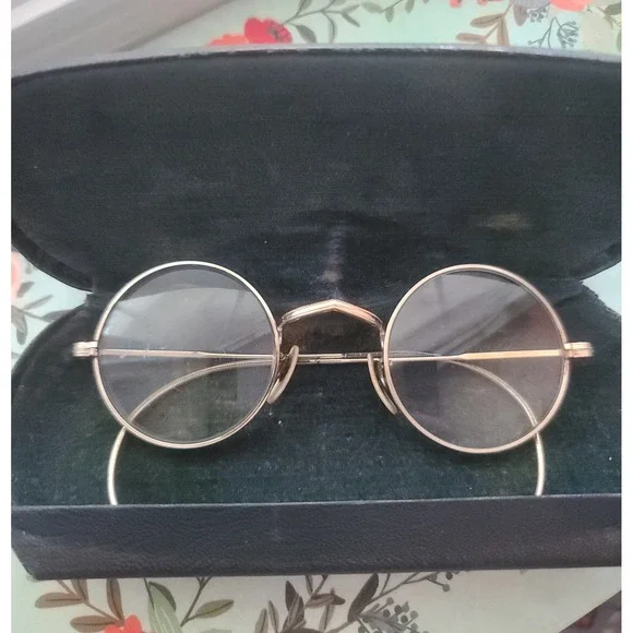 1/10 12k G/f  Gold 1920s Child's Frames Glasses Prescription With Case 4