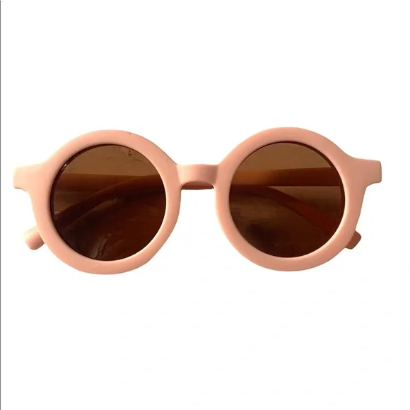 Zara Kids Peach Pink Round Girls Sunglasses UV 400 Protection Fits 1-6 Years NEW