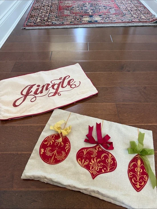 Holiday 'Jingle' & ornament pillow covers