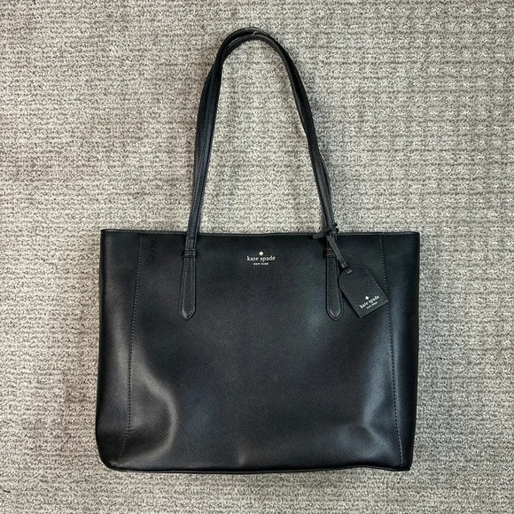 Kate Spade New York Black Saffiano Leather Tote Bag Shoulder Purse WKRU4094