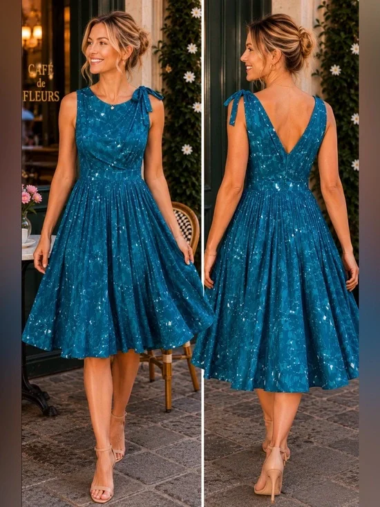 Kate Spade New York Melody Silk Pleated Dress Teal Fit & Flare Size 10