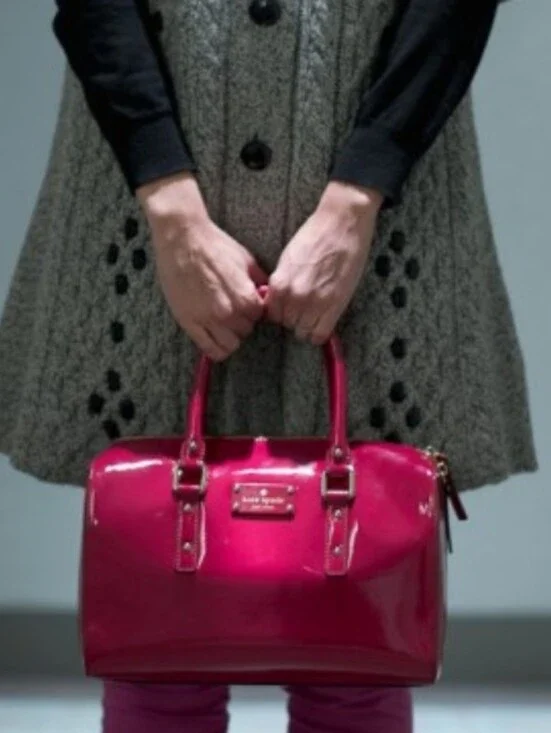 kate spade. Hot Pink Patent Leather Satchel with Gold Hardware. Beautiful