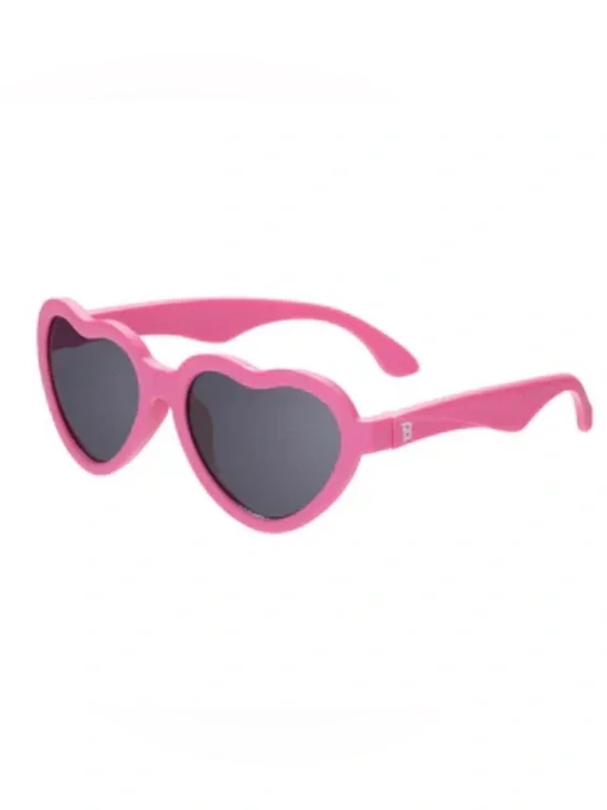 Pink Heart-Shaped Sunglasses - Black Lenses. Ages 0-2Yrs.