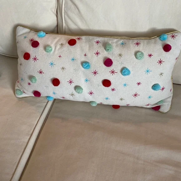 Festive Holiday Pillow with Colorful Accents