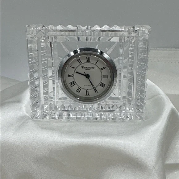 Waterford Crystal Clock with Silver Accents