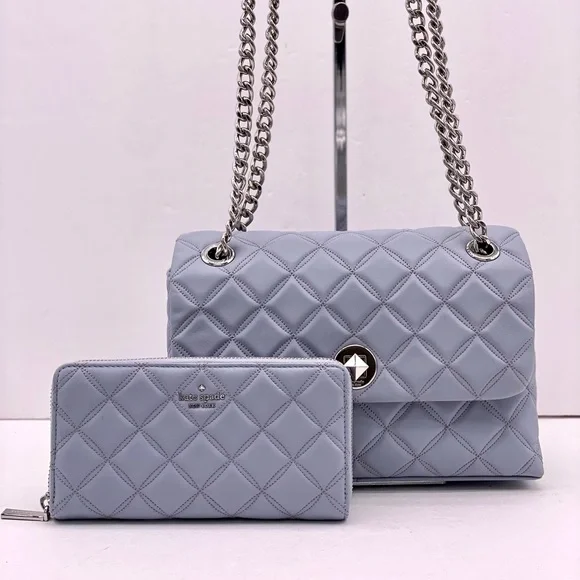 kate spade Natalia Medium Quilted Chain Shoulder Bag with Matching Wallet