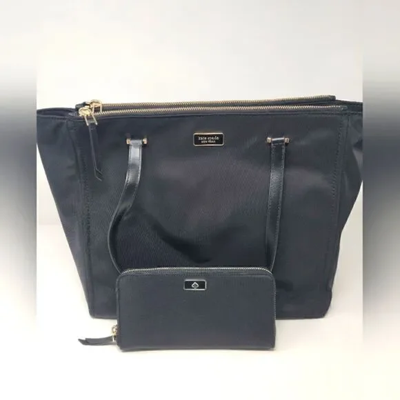 NWT! Kate Spade Purse & Wallet Set of 2 Black  Total Retail $438