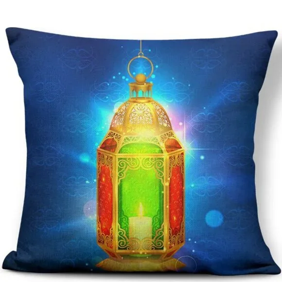 Moroccan Lantern Pillow Covers 18x18 Decorative Linen Pillow Covers