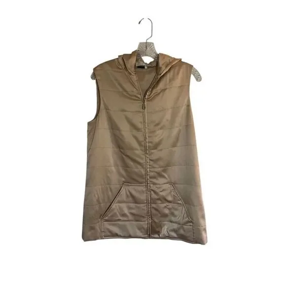 Oscar De La Renta Women’s Gold Hooded Vest Gold Size 8