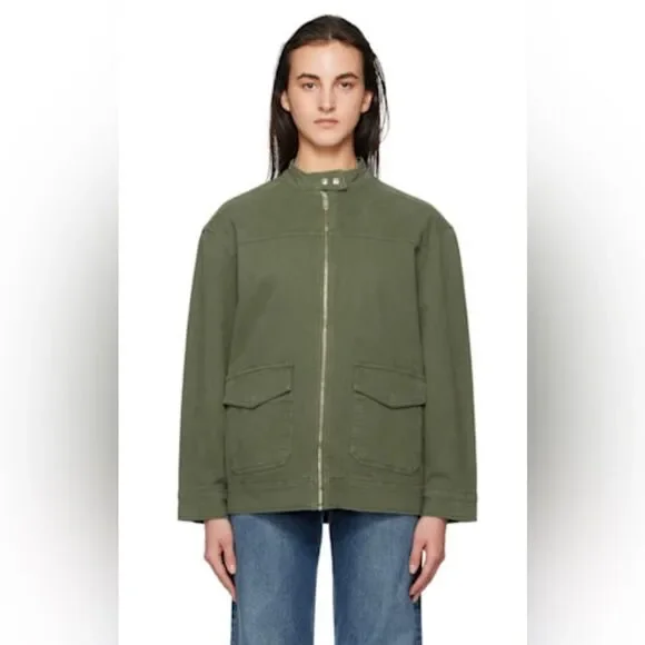 Anine Bing Henry utility field army jacket in green NWT