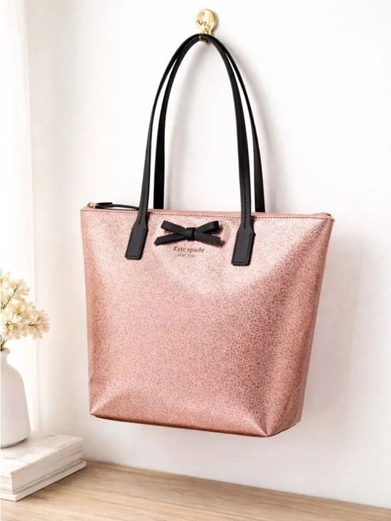 Kate Spade Mavis Street Jerelyn Glitter Bow Tote NEW