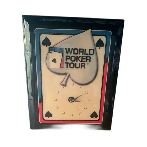 Jebco Authentic World Poker Tour Wall Clock Tested Working Lacquer Game Room