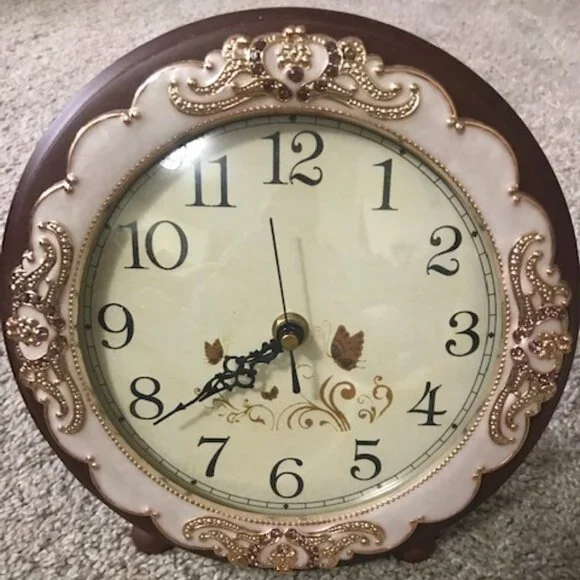 Justup Vintage Table Clock, Retro Non-Ticking European Style beside Desk/Bed