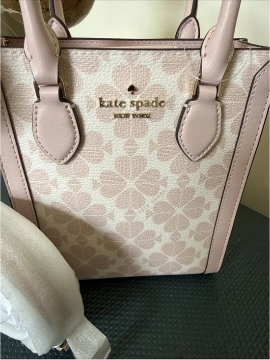 Kate Spade Flower Mini Tote Rose Pink Smoke 2 Tone Crossbody Bag NWT $329
