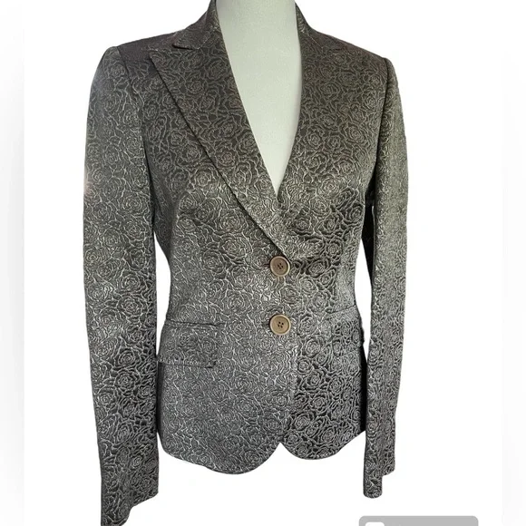 Blazer Etro Gray Rose Textured single breasted Blazer