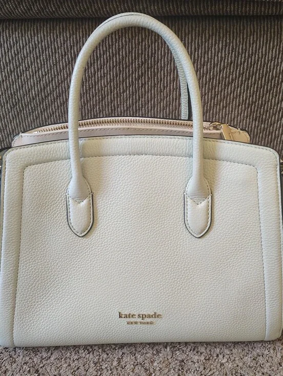 Kate Spade New York Knott Mini Pebbled Leather Satchel Crossbody Mint Green