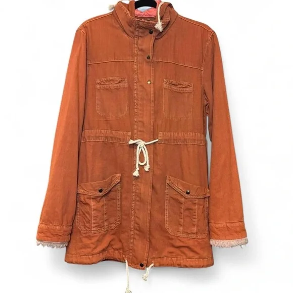 NWT Somedays Lovin Open Road Brick Lace-Up Lightweight Utility Jacket — SMALL