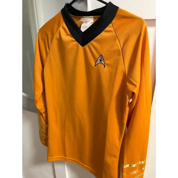 Star Trek Captain Kirk Costume Shirt Gold Command Uniform Rubies Small Cosplay