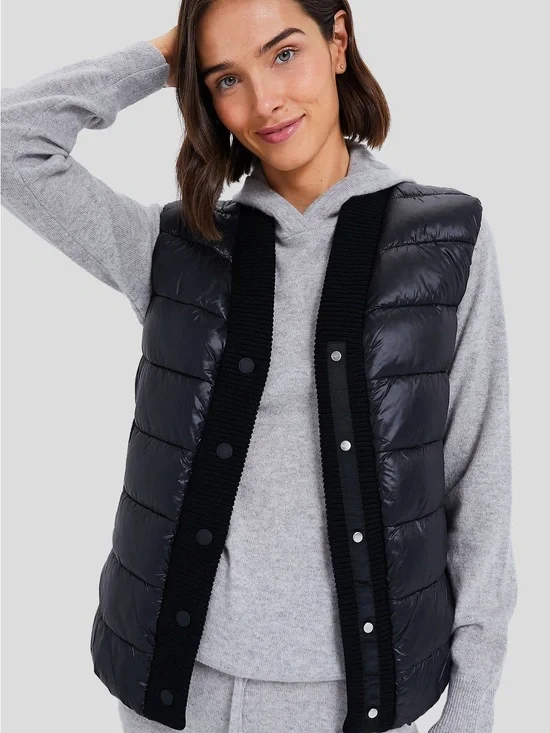 Varley Black Colwyn Combo Boxy Gilet Vest S