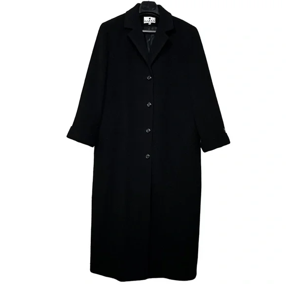 Cashmere Wool GALLO | Full Length Button Up Collared Over Coat Jacket