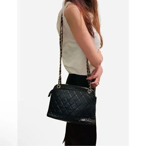 CHANEL Black Quilted Shoulder Bag