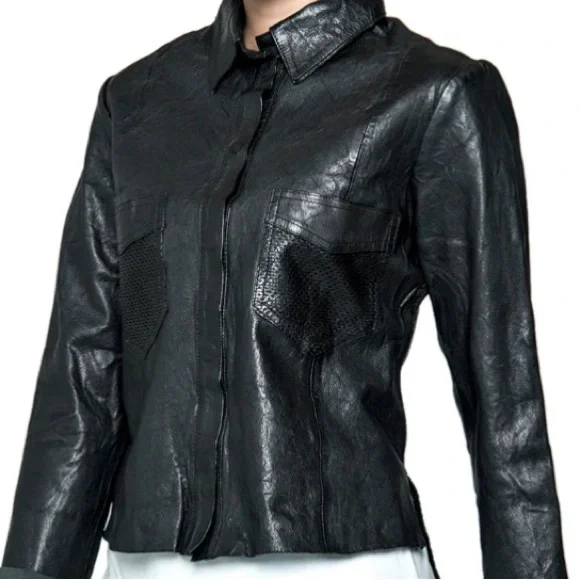 Bano eeMee Leather Cropped Jacket, XS