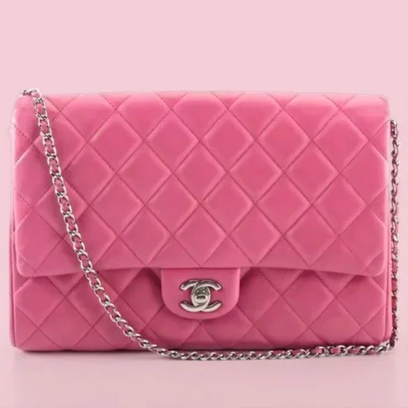 Chanel Quilted Single Flap New Clutch on Chain