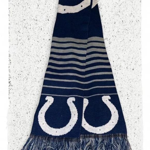 Indianapolis Colts Striped Scarf with Horseshoe Design