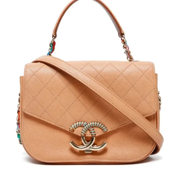 Chanel Cavier Grained Quilted Small Cuba Top Handle