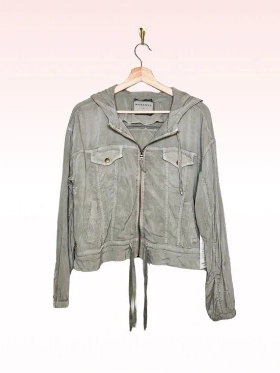 Nwt ANTHROPOLOGIE | MARRAKECH sandstone cupro hoodie jacket (Sz S)