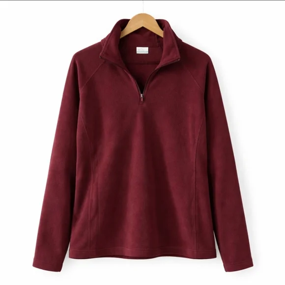 Columbia Maroon Womens Quarter Zip Fleece Sz XL
